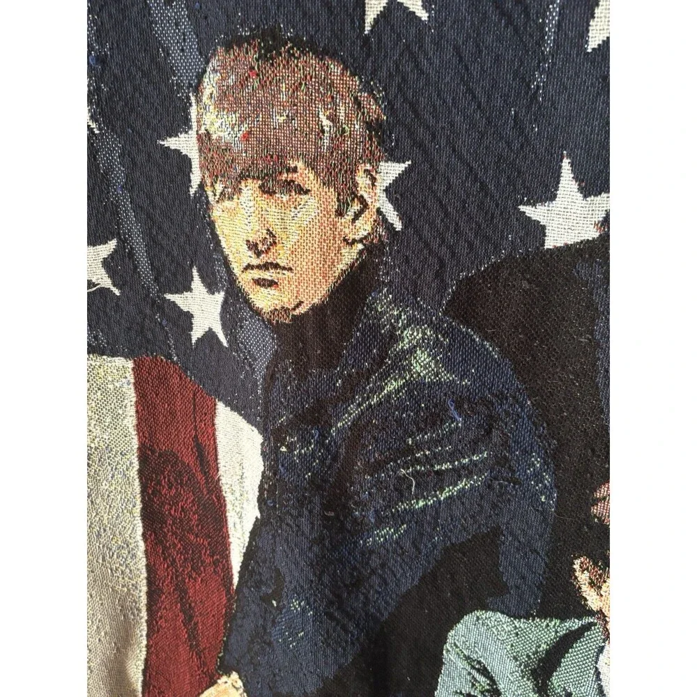 The Beatles USA Flag 54x64 Afghan Rug Tapestry Woven Throw Blanket